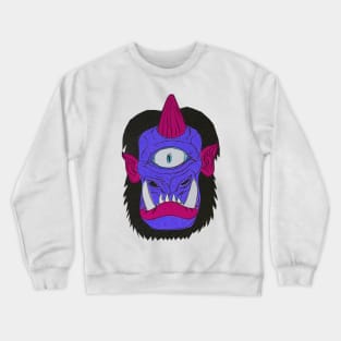 Cyclops Monster Mask Cardboard Papercraft Putrid Purple Crewneck Sweatshirt